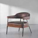 Vintage Forged Brown Leather Lounge Armchair