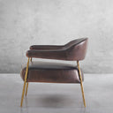 Vintage Forged Brown Leather Lounge Armchair