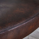 Vintage Forged Brown Leather Lounge Armchair