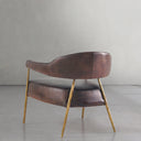Vintage Forged Brown Leather Lounge Armchair