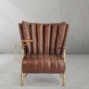 Vintage Forged  Leather Armchair Cigar Chair