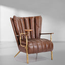 Vintage Forged  Leather Armchair Cigar Chair