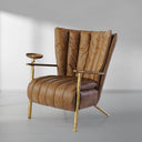 Vintage Forged  Leather Armchair Cigar Chair