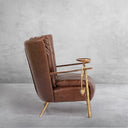 Vintage Forged  Leather Armchair Cigar Chair
