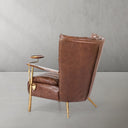 Vintage Forged  Leather Armchair Cigar Chair