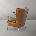 Vintage Forged  Leather Armchair Cigar Chair