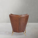 Vintage Forged  Leather Armchair Cigar Chair