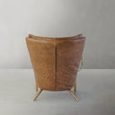Vintage Forged  Leather Armchair Cigar Chair
