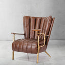 Vintage Forged  Leather Armchair Cigar Chair