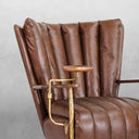 Vintage Forged  Leather Armchair Cigar Chair