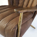 Vintage Forged  Leather Armchair Cigar Chair
