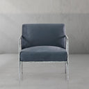 Vintage Forged Retro Silver Iron Frame Track Armchair