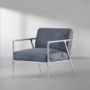 Vintage Forged Retro Silver Iron Frame Track Armchair