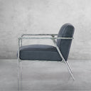 Vintage Forged Retro Silver Iron Frame Track Armchair