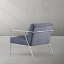 Vintage Forged Retro Silver Iron Frame Track Armchair