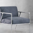 Vintage Forged Retro Silver Iron Frame Track Armchair