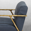 Vintage Forged Retro Silver Iron Frame Track Armchair