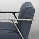 Vintage Forged Retro Silver Iron Frame Track Armchair