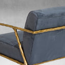 Vintage Forged Retro Silver Iron Frame Track Armchair