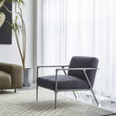 Vintage Forged Retro Silver Iron Frame Track Armchair