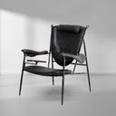 Vintage Forged Enamel Wooden Plate Leather Armchair