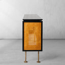 Vintage Forged Metal Frame Rattan Console Table