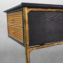 Vintage Forged Retro Brass Iron Frame Rattan Desk