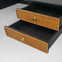 Vintage Forged Retro Brass Iron Frame Rattan Desk