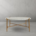 Thaddeus Metal Round Horn Marble Coffee Table & Side Table Hand-Forged Living Sofa Center Tea Table End Tables