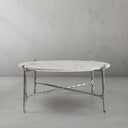 Thaddeus Metal Round Horn Marble Coffee Table & Side Table Hand-Forged Living Sofa Center Tea Table End Tables