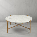 Thaddeus Metal Round Horn Marble Coffee Table & Side Table Hand-Forged Living Sofa Center Tea Table End Tables