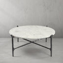 Thaddeus Metal Round Horn Marble Coffee Table & Side Table Hand-Forged Living Sofa Center Tea Table End Tables