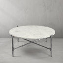 Thaddeus Metal Round Horn Marble Coffee Table & Side Table Hand-Forged Living Sofa Center Tea Table End Tables