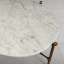 Thaddeus Metal Round Horn Marble Coffee Table & Side Table Hand-Forged Living Sofa Center Tea Table End Tables