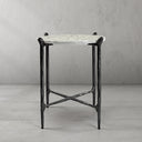 Thaddeus Metal Round Horn Marble Coffee Table & Side Table Hand-Forged Living Sofa Center Tea Table End Tables