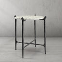 Thaddeus Metal Round Horn Marble Coffee Table & Side Table Hand-Forged Living Sofa Center Tea Table End Tables