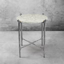 Thaddeus Metal Round Horn Marble Coffee Table & Side Table Hand-Forged Living Sofa Center Tea Table End Tables