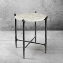 Thaddeus Metal Round Horn Marble Coffee Table & Side Table Hand-Forged Living Sofa Center Tea Table End Tables