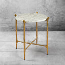 Thaddeus Metal Round Horn Marble Coffee Table & Side Table Hand-Forged Living Sofa Center Tea Table End Tables