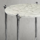 Thaddeus Metal Round Horn Marble Coffee Table & Side Table Hand-Forged Living Sofa Center Tea Table End Tables