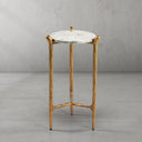 Thaddeus Metal Round Horn Marble Coffee Table & Side Table Hand-Forged Living Sofa Center Tea Table End Tables
