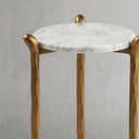 Thaddeus Metal Round Horn Marble Coffee Table & Side Table Hand-Forged Living Sofa Center Tea Table End Tables