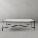 Thaddeus Metal Square Horn Marble Coffee Table Hand-Forged Living Sofa Center Tea Table