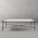 Thaddeus Metal Square Horn Marble Coffee Table Hand-Forged Living Sofa Center Tea Table