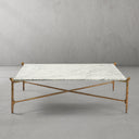 Thaddeus Metal Square Horn Marble Coffee Table Hand-Forged Living Sofa Center Tea Table