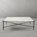Thaddeus Metal Square Horn Marble Coffee Table Hand-Forged Living Sofa Center Tea Table