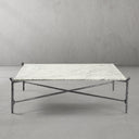 Thaddeus Metal Square Horn Marble Coffee Table Hand-Forged Living Sofa Center Tea Table