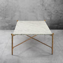 Thaddeus Metal Square Horn Marble Coffee Table Hand-Forged Living Sofa Center Tea Table