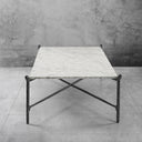 Thaddeus Metal Square Horn Marble Coffee Table Hand-Forged Living Sofa Center Tea Table