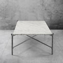 Thaddeus Metal Square Horn Marble Coffee Table Hand-Forged Living Sofa Center Tea Table